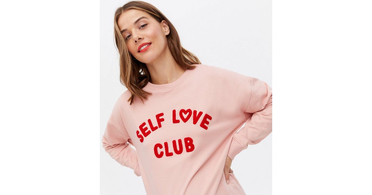 Maternity Pink Self Love Club Heart Logo Sweatshirt | New Look