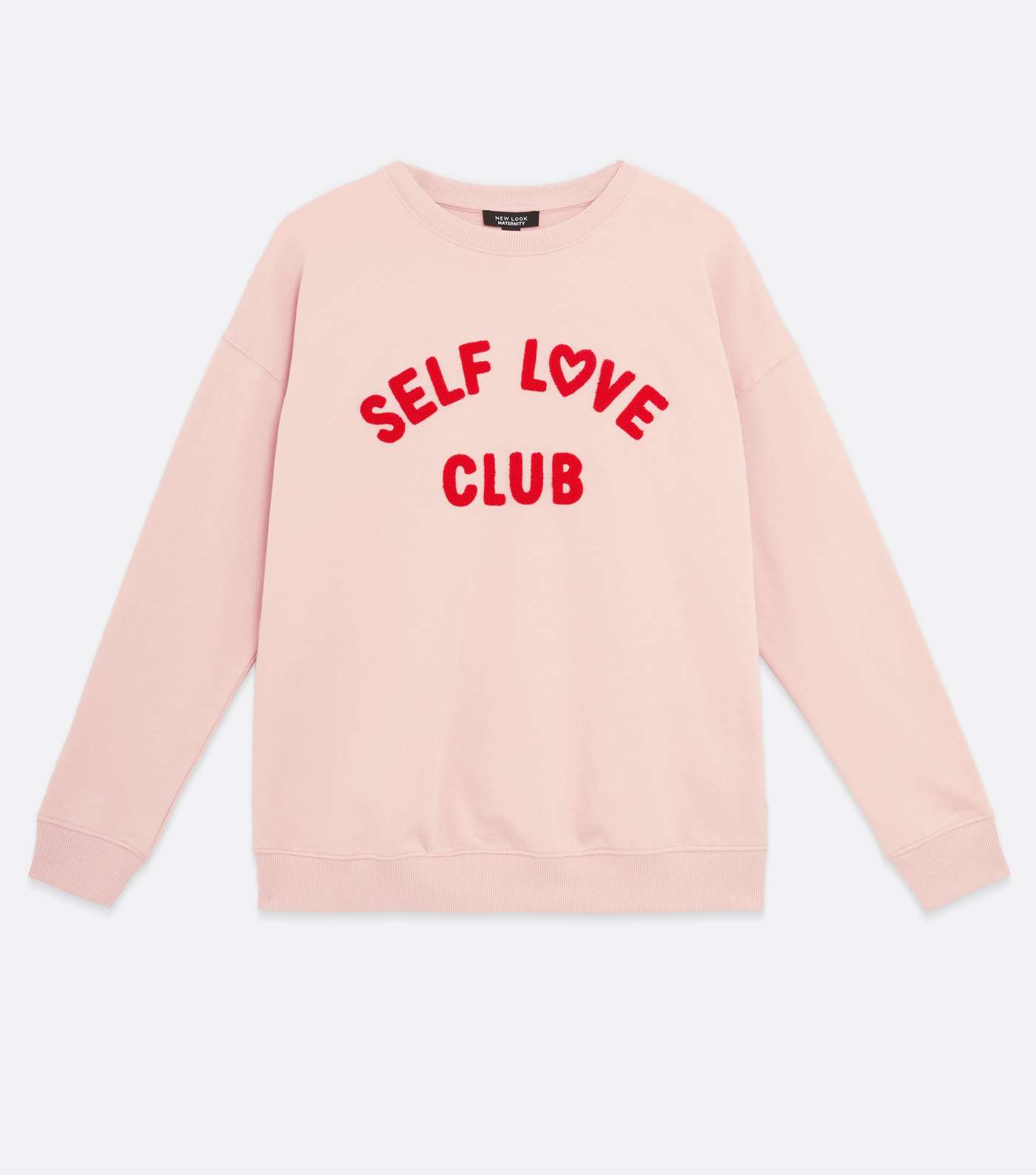 Maternity Pink Self Love Club Heart Logo Sweatshirt Image 5