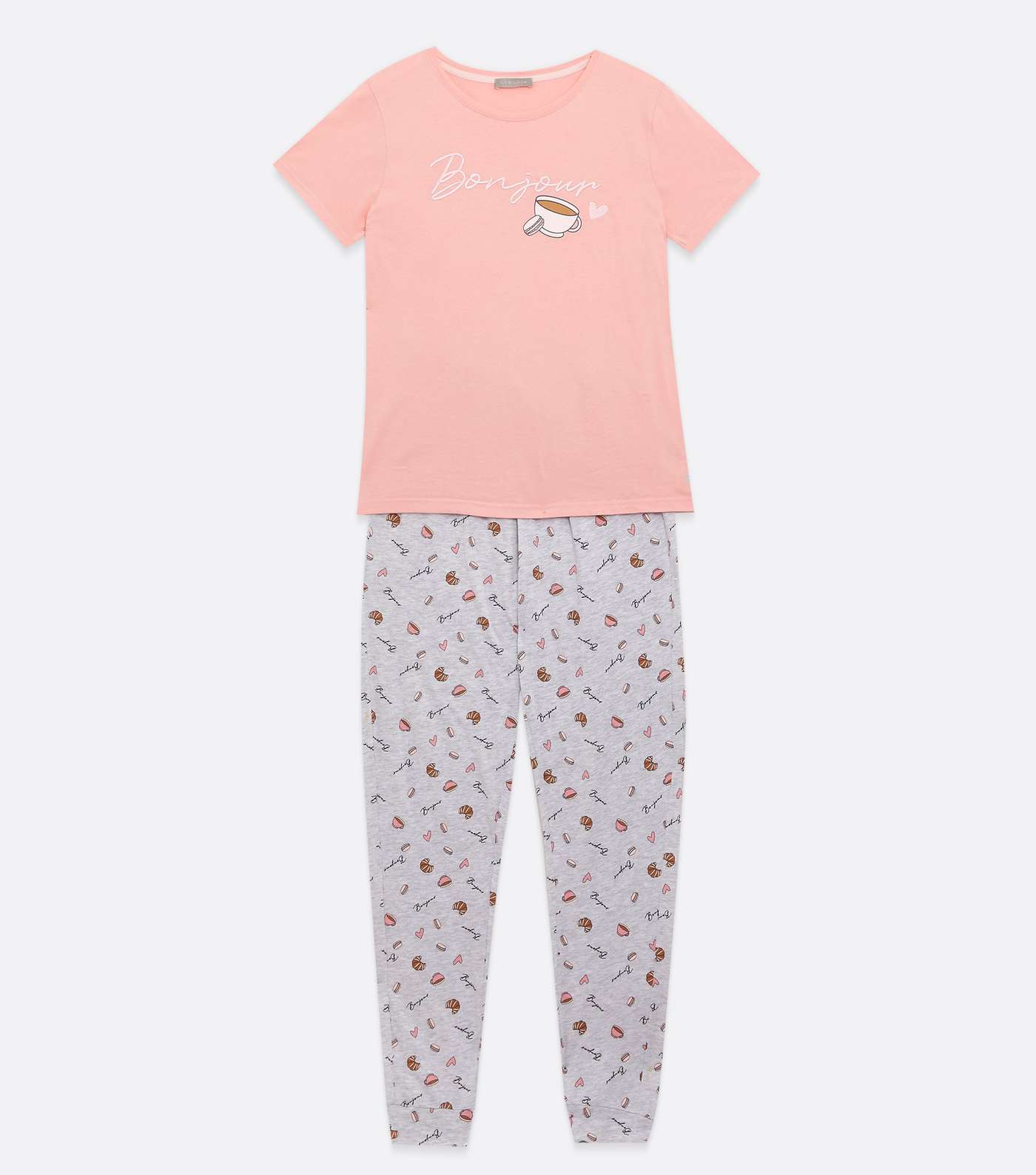 Pink Jogger Pyjama Set with Bonjour Logo Image 5
