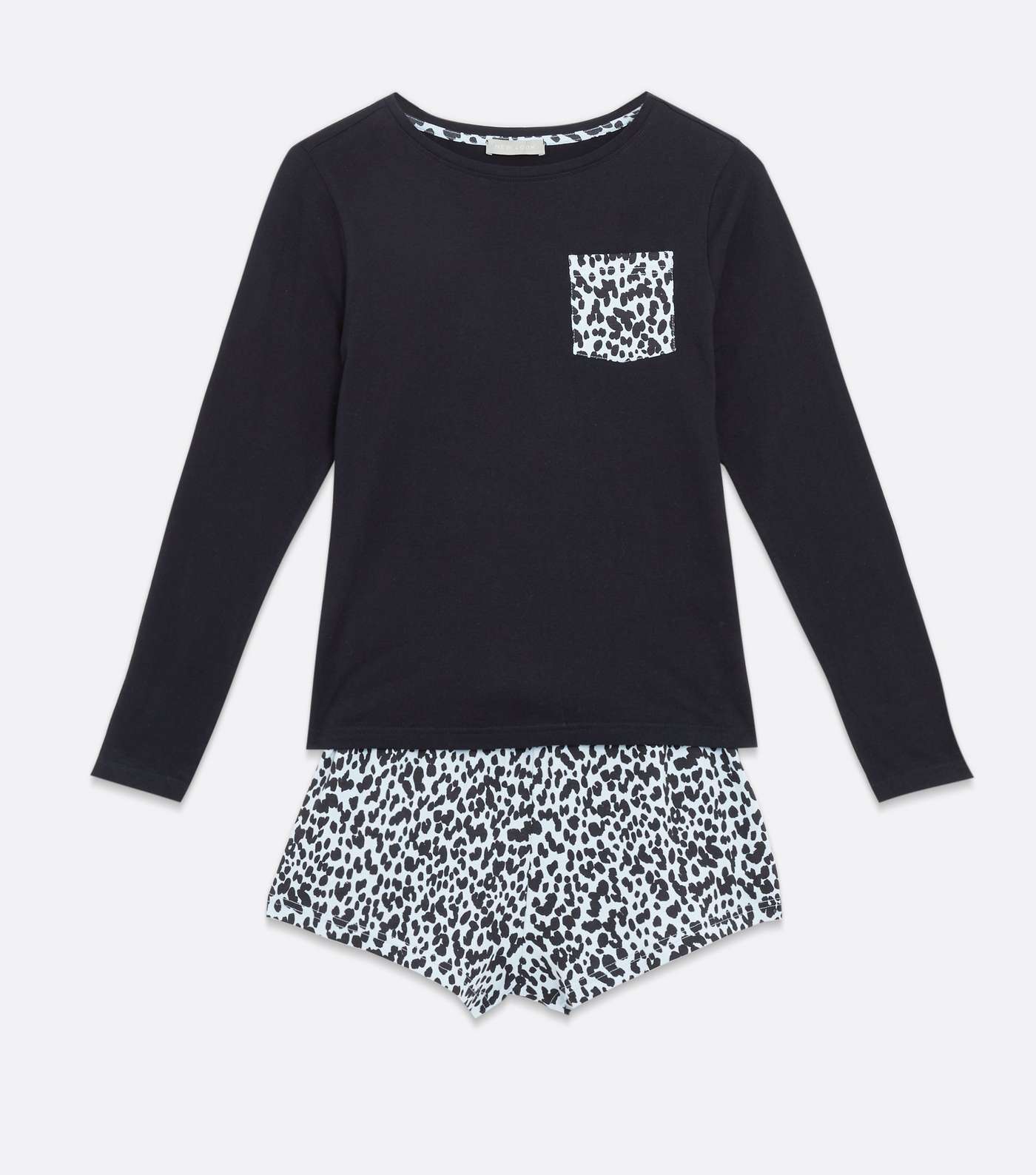 Black Short Pyjama Set with Leopard Print Image 5