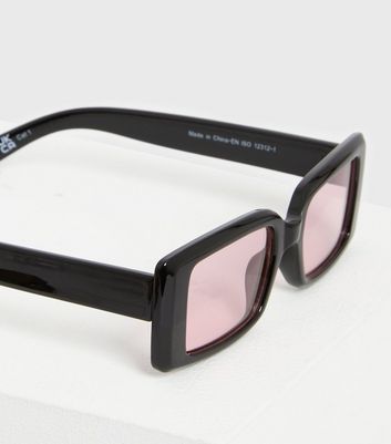 new look retro sunglasses in black