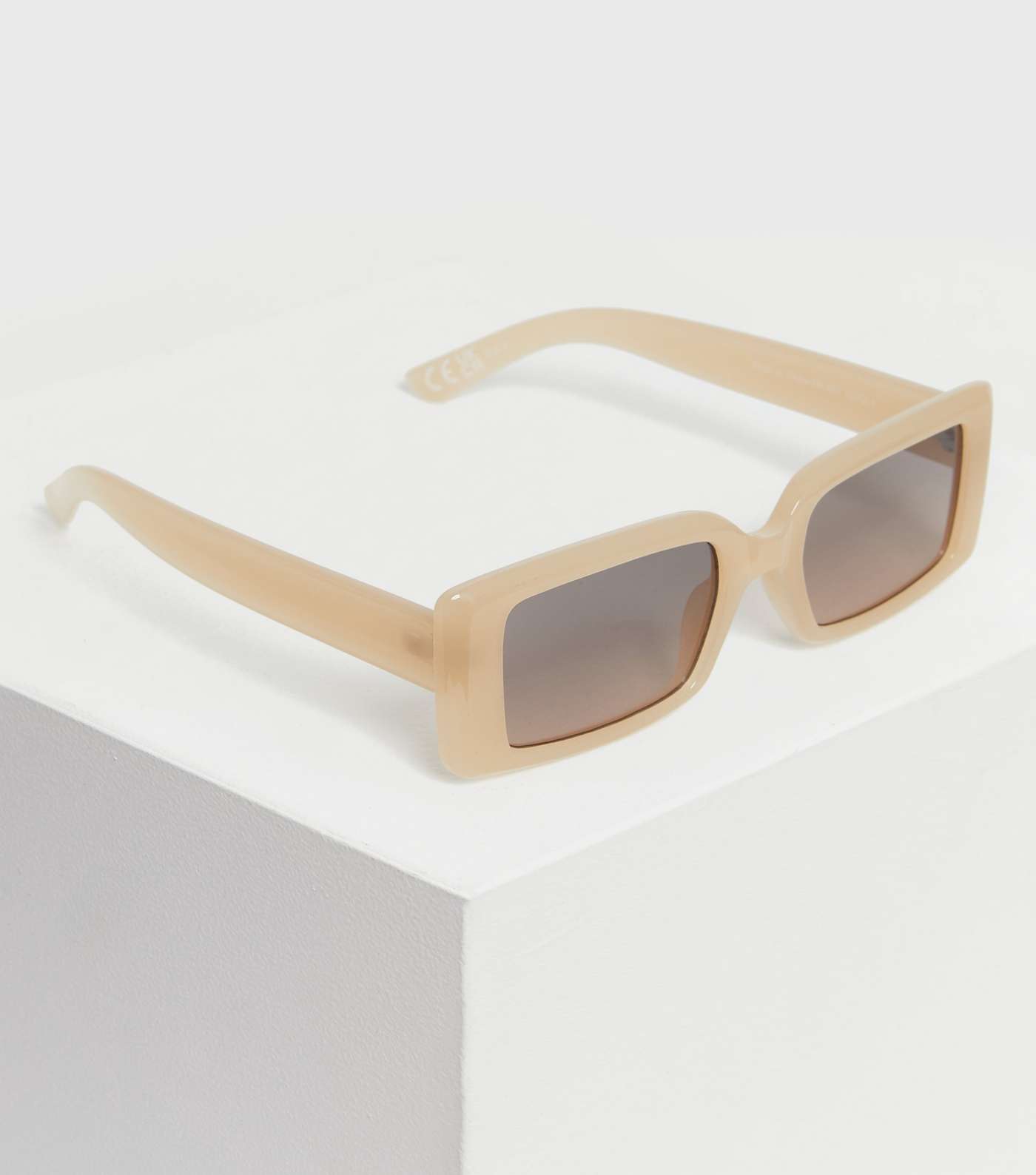 Cream Rectangle Sunglasses Image 2