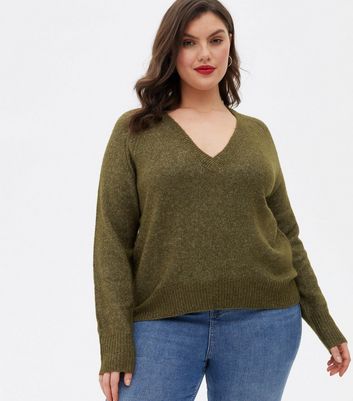 Olive v sale neck sweater