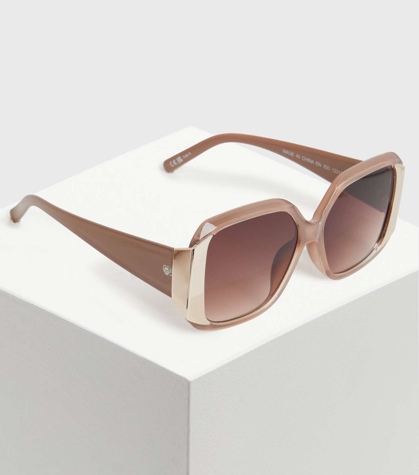 Mink Oversized Rectangle Sunglasses Image 2
