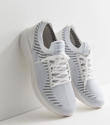 Mens white clearance knitted trainers