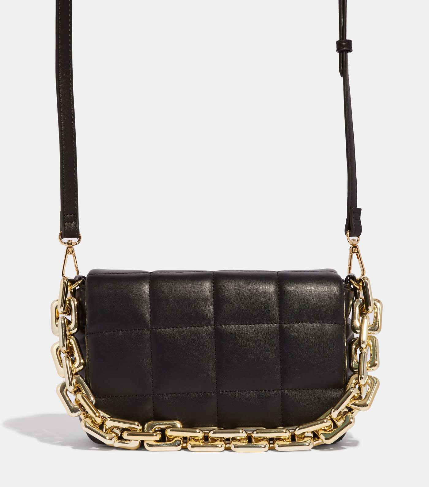 Skinnydip Black Leather-Look Quilted Chain Shoulder Bag Image 4