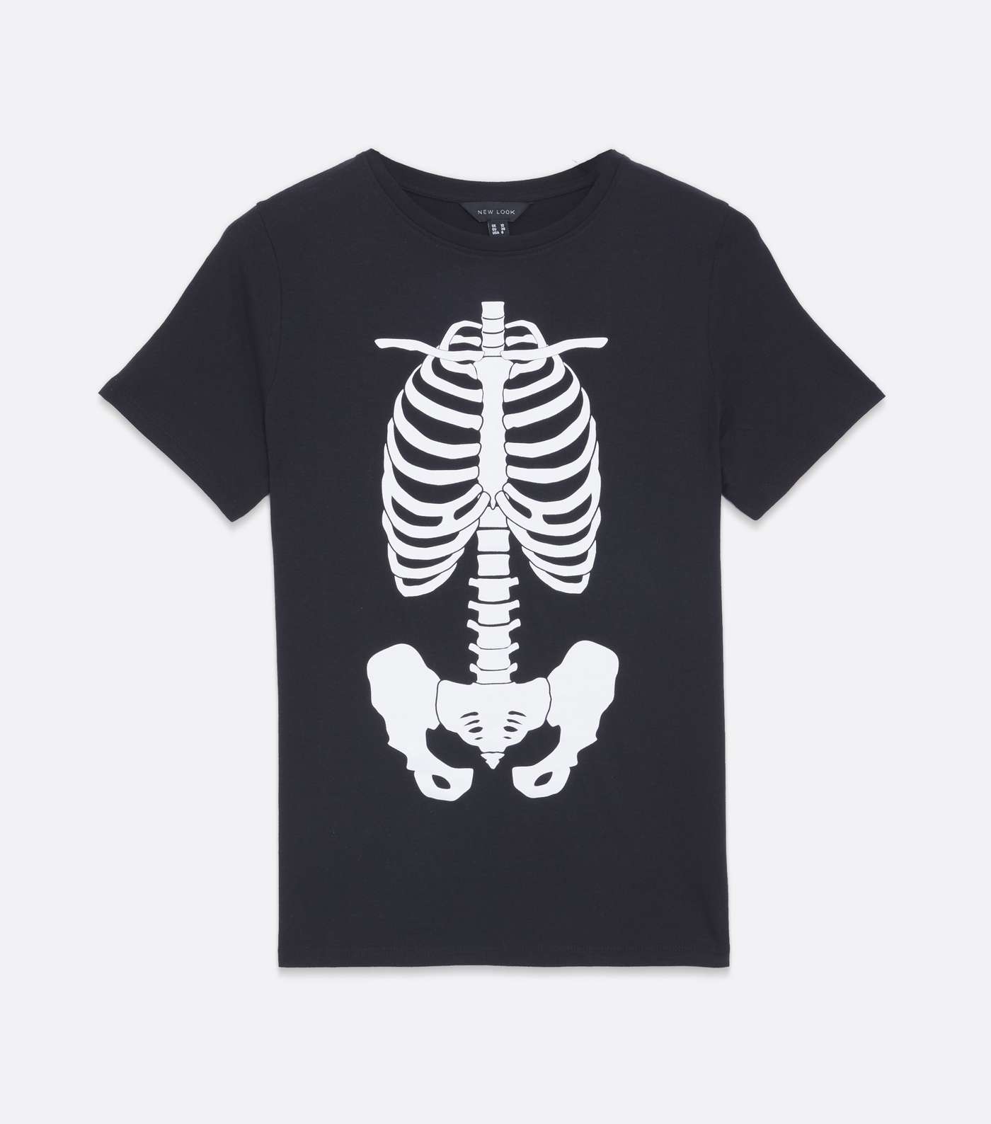 Black Skeleton Crew Neck T-Shirt Image 5
