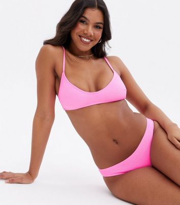 Pink scoop store neck bikini