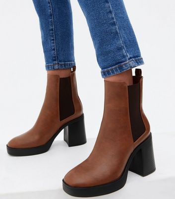 New look cheap tan chelsea boots