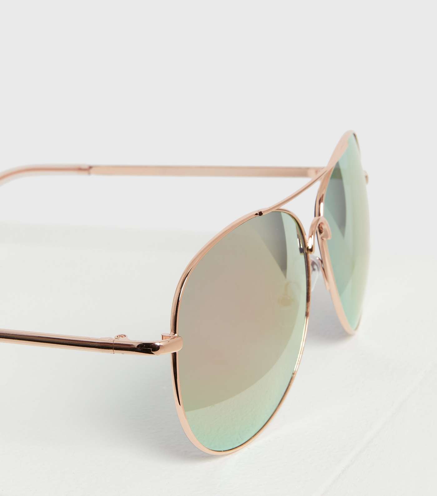 Rose Gold Mirrored Pilot Sunglasses Image 2