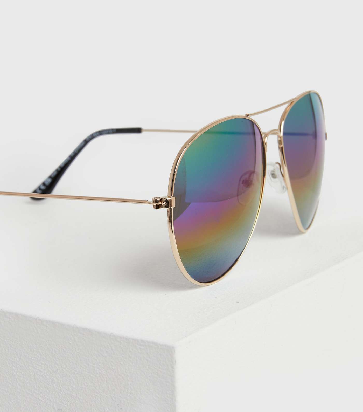Multicoloured Mirrored Pilot Sunglasses Image 3
