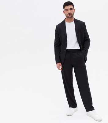 Black Relaxed Fit Suit Trousers