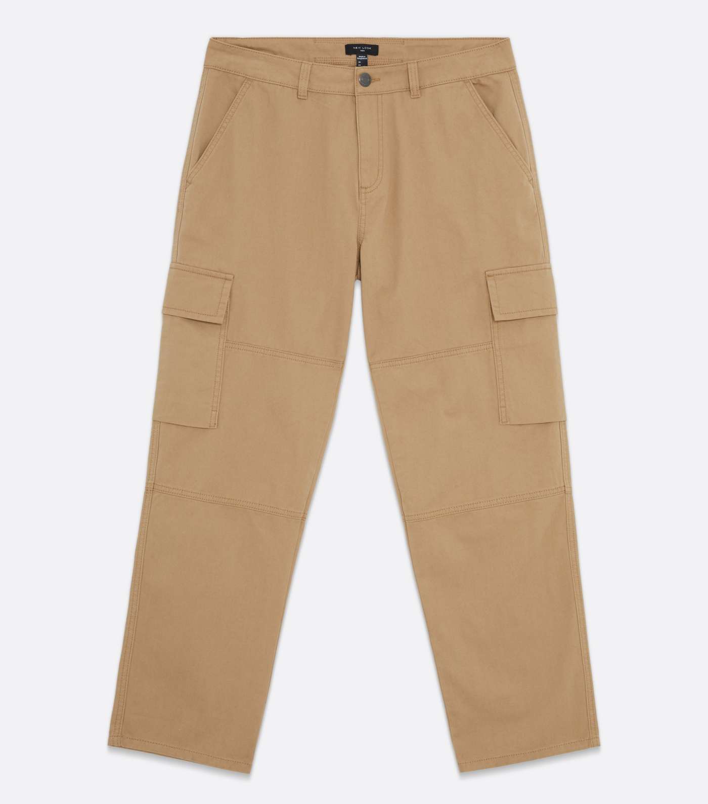Tan Straight Fit Cargo Trousers Image 5