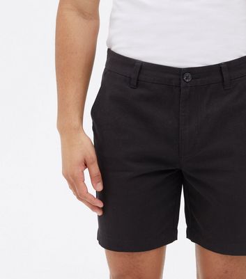 Black Slim Fit Chino Shorts | New Look