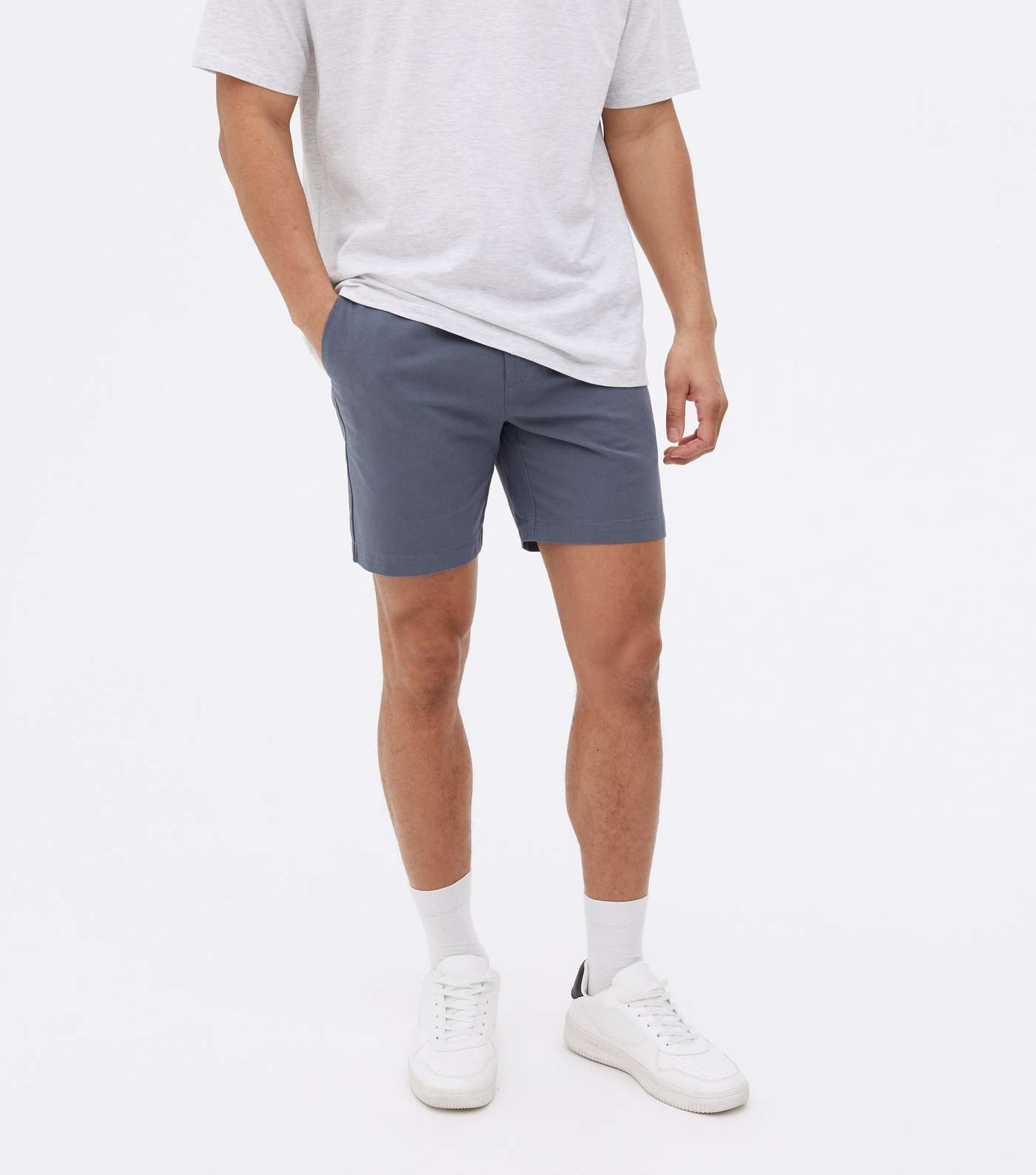 Bright Blue Slim Fit Chino Shorts Image 2