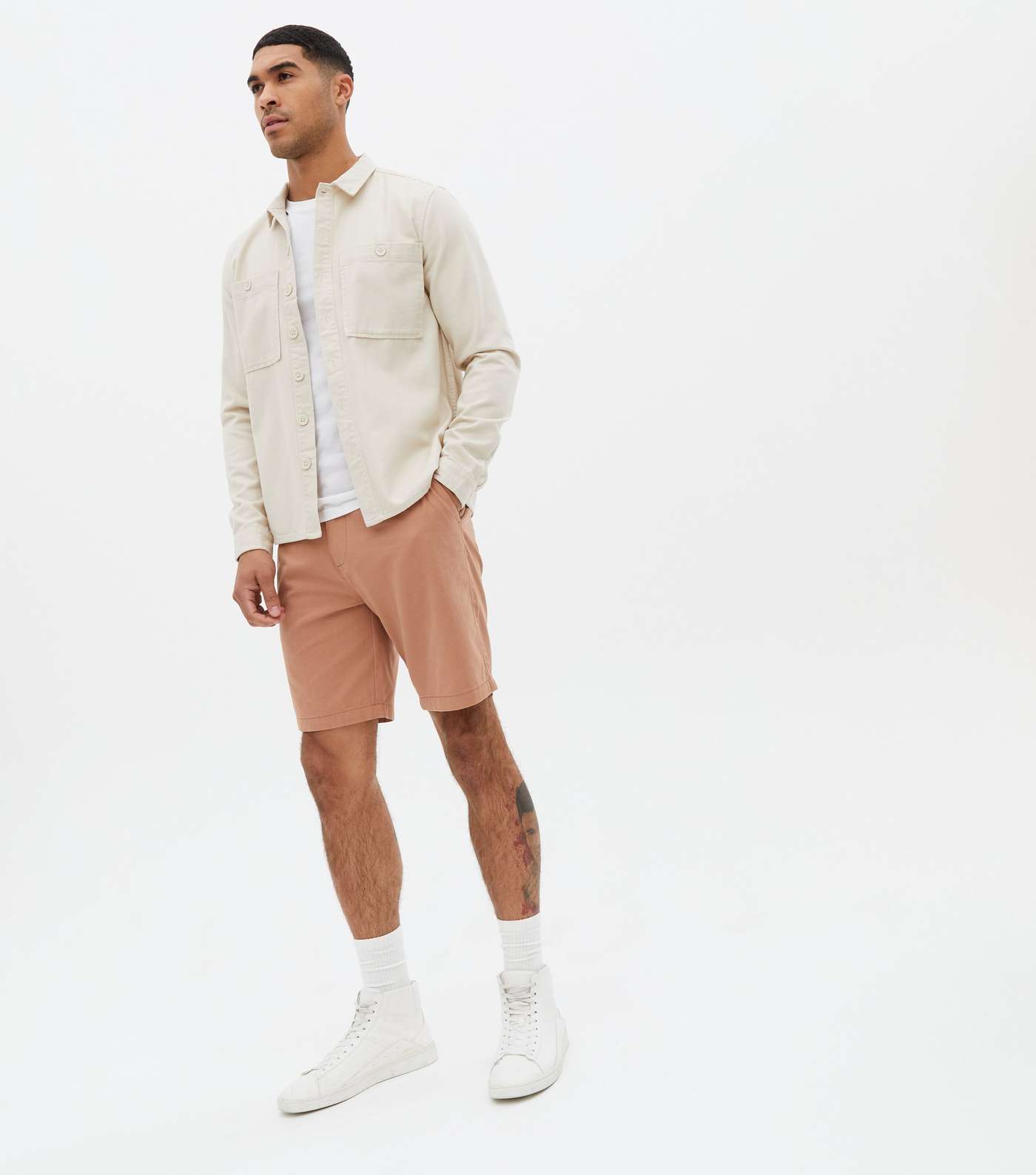 Light Brown Straight Fit Chino Shorts