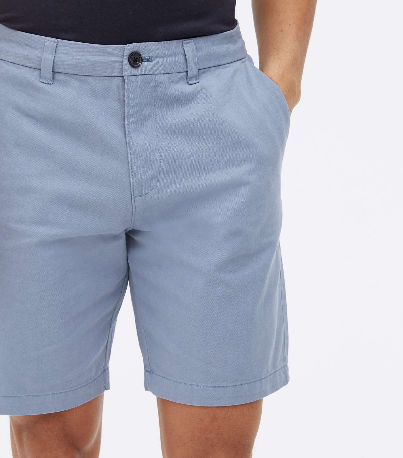 Blue Straight Fit Chino Shorts Image 3
