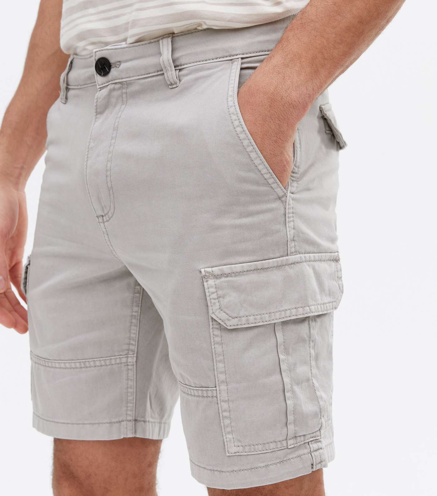Stone Slim Fit Cargo Shorts Image 3