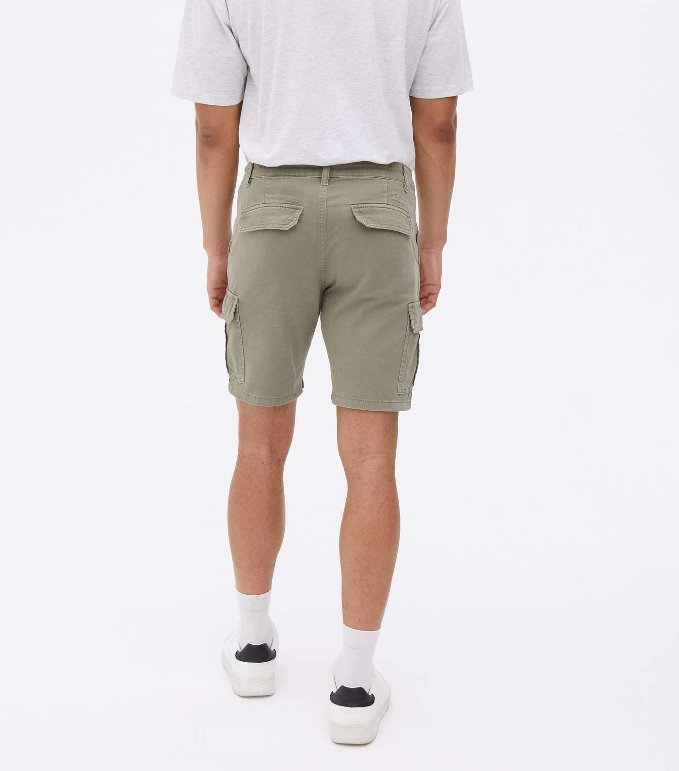 Khaki Slim Fit Cargo Shorts Image 4