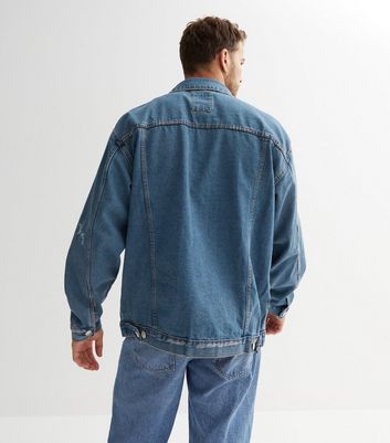 New look ripped denim hot sale jacket