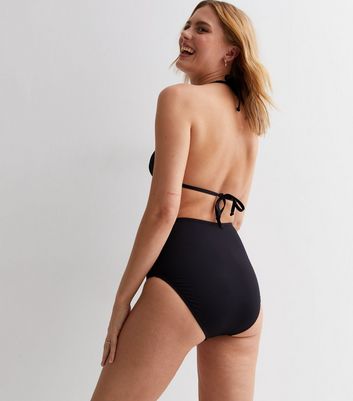 black high waisted swim