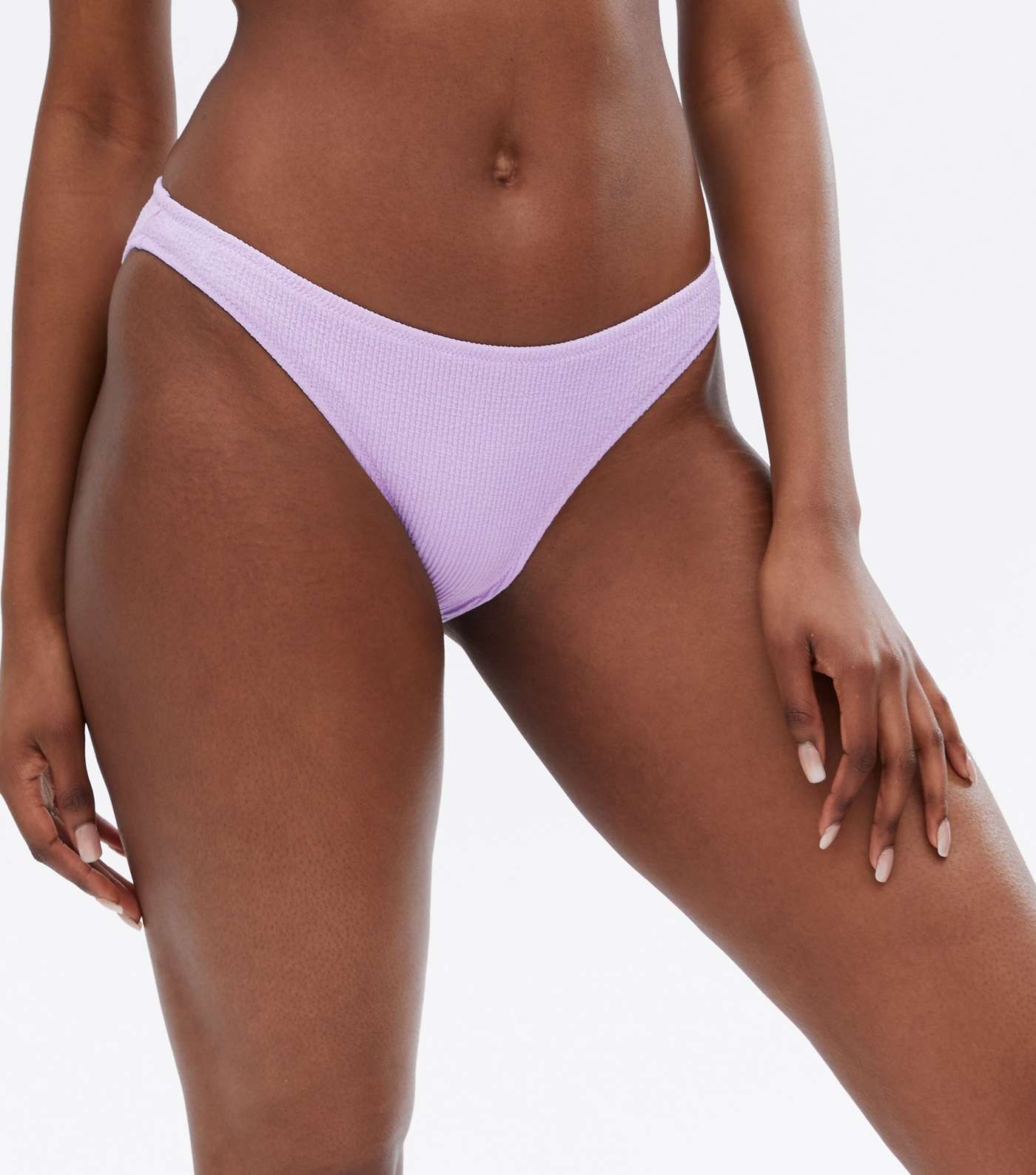 Lilac Textured Hipster Bikini Bottoms Image 2