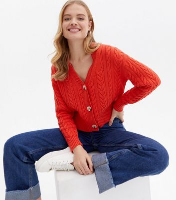 Red womens cardigan discount