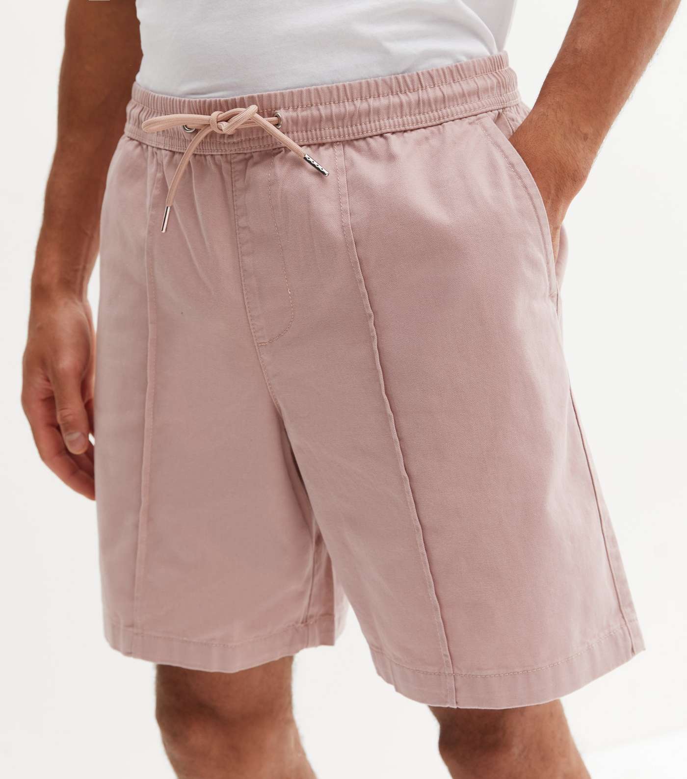 Mid Pink Pintuck Relaxed Fit Shorts Image 3