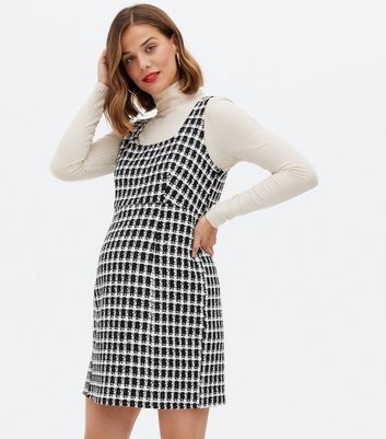 new look checked pinafore