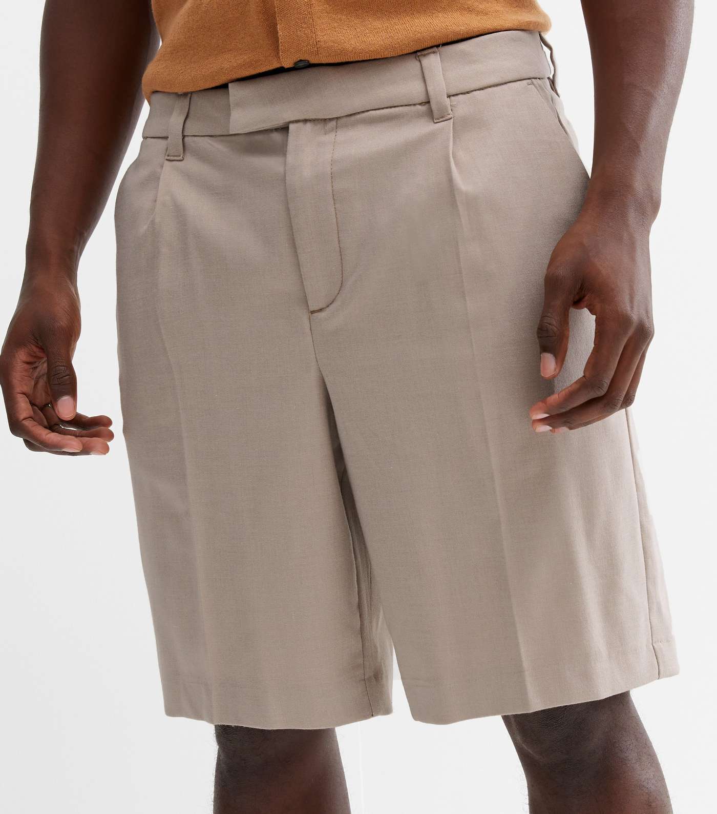 Stone Pleated Relaxed Fit Shorts Image 3