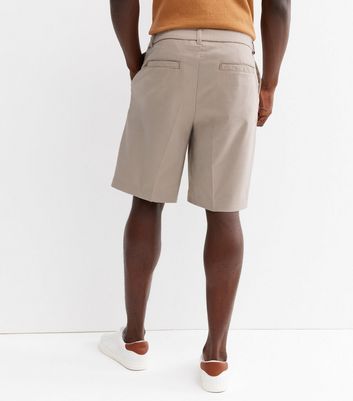 Stone Pleated Relaxed Fit Shorts | New Look