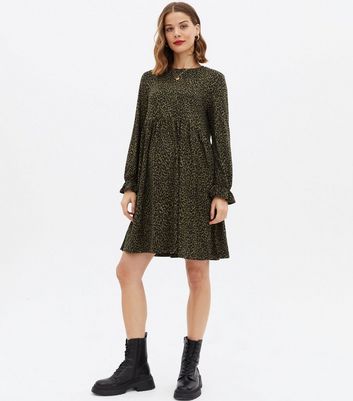 New look khaki sales leopard print dress