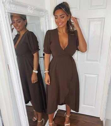 brown wrap dresses