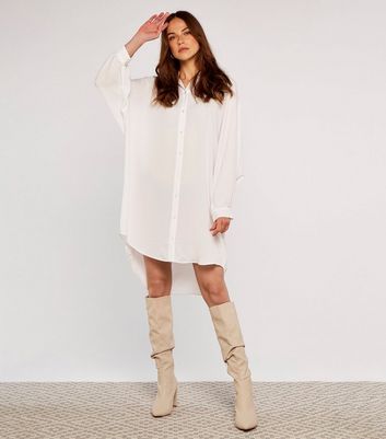 Apricot White Shirt Swing Dress | New Look