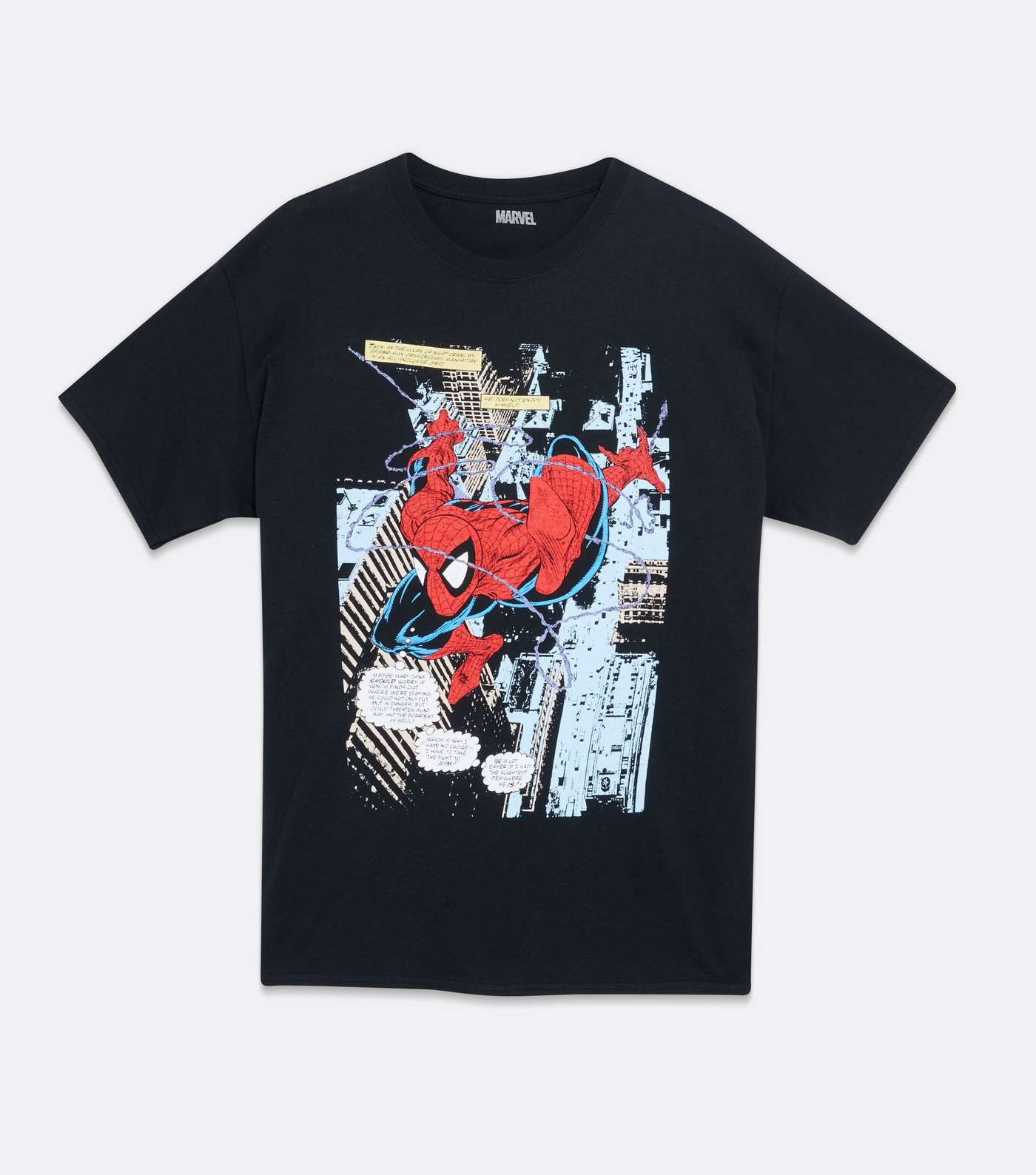 Black Spider-Man Crew Neck T-Shirt Image 5