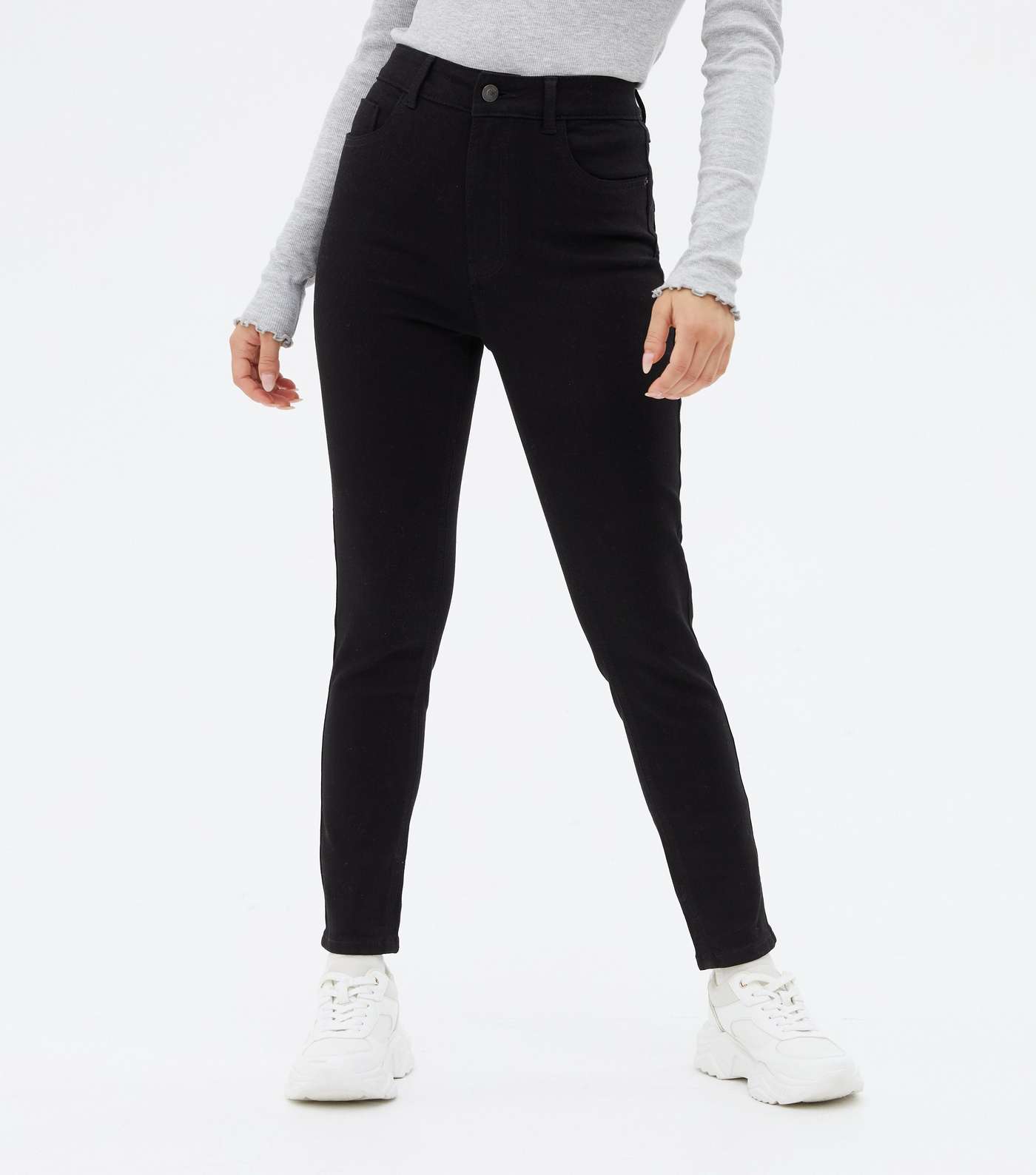 Petite Black Dark Wash Lift & Shape Jenna Skinny Jeans Image 2