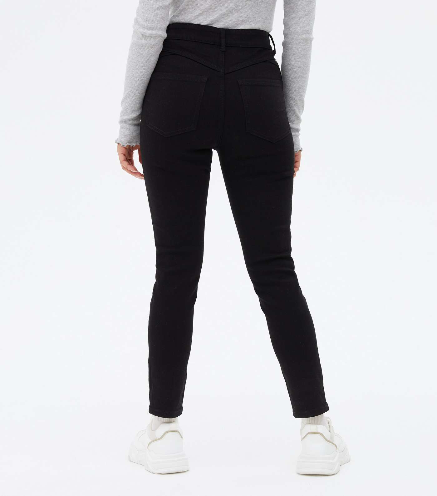 Petite Black Dark Wash Lift & Shape Jenna Skinny Jeans Image 4