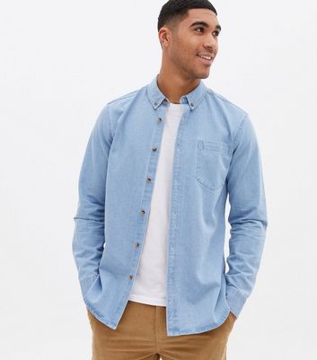 Pale Blue Denim Long Sleeve Shirt | New 
