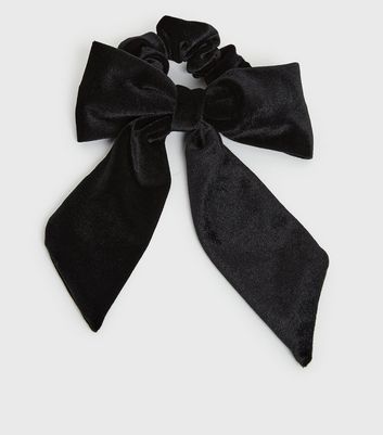 Black Velvet Bow Scrunchie