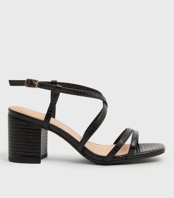 Black strappy hotsell sandals new look