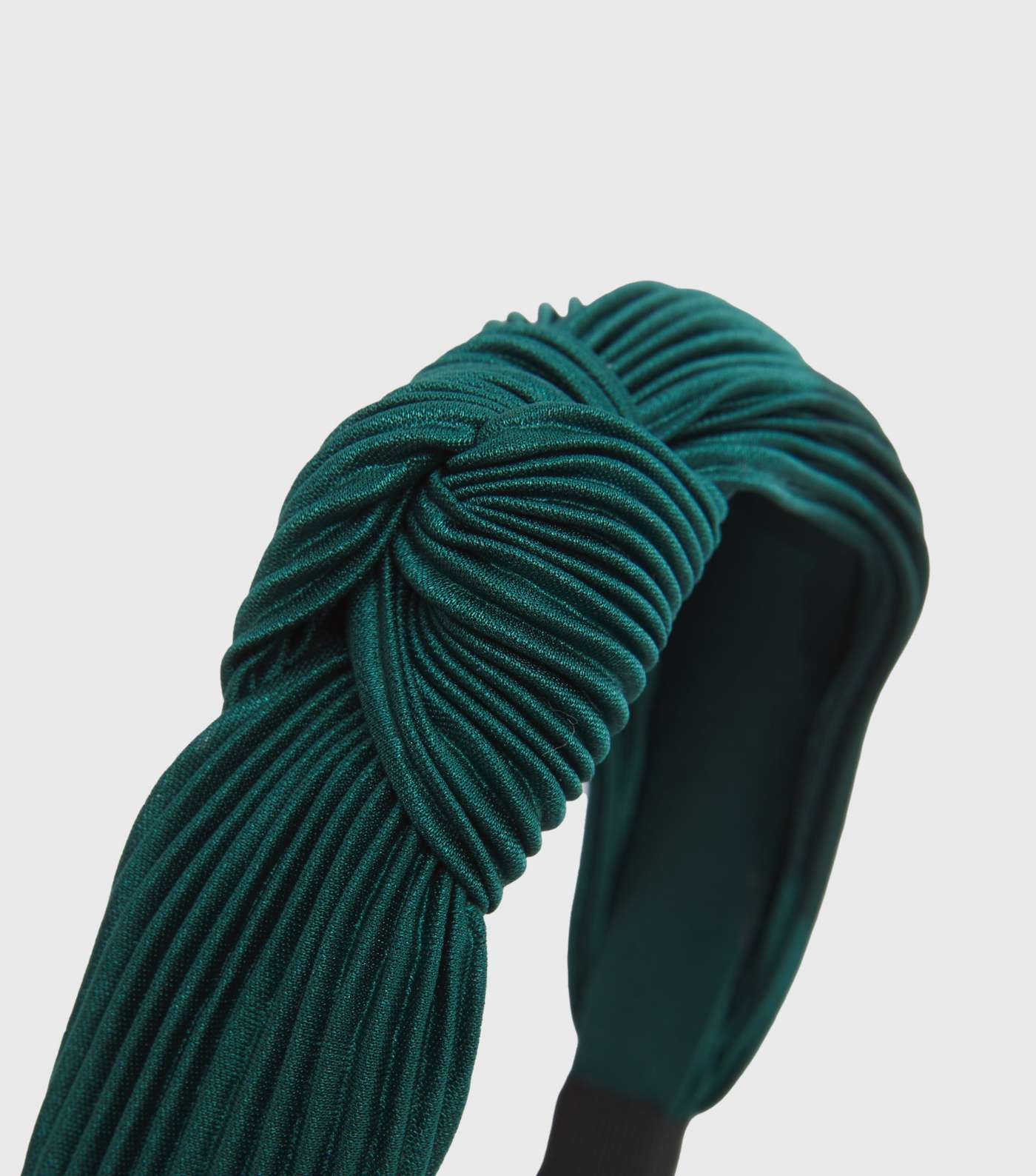 Green Plissé Knot Headband Image 2