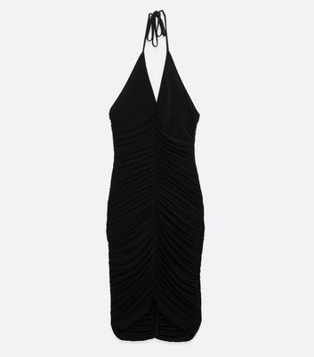 black and white halter dress