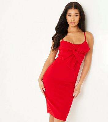 Red dress with hot sale bow on front