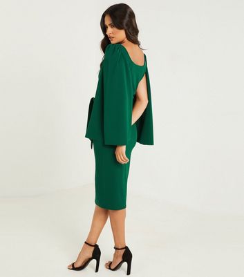 green cape dress