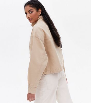 Click to view product details and reviews for Camel Pocket Front High Neck Crop Shacket New Look.