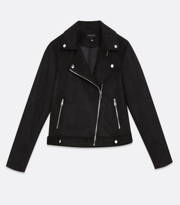 suedette biker jacket new look
