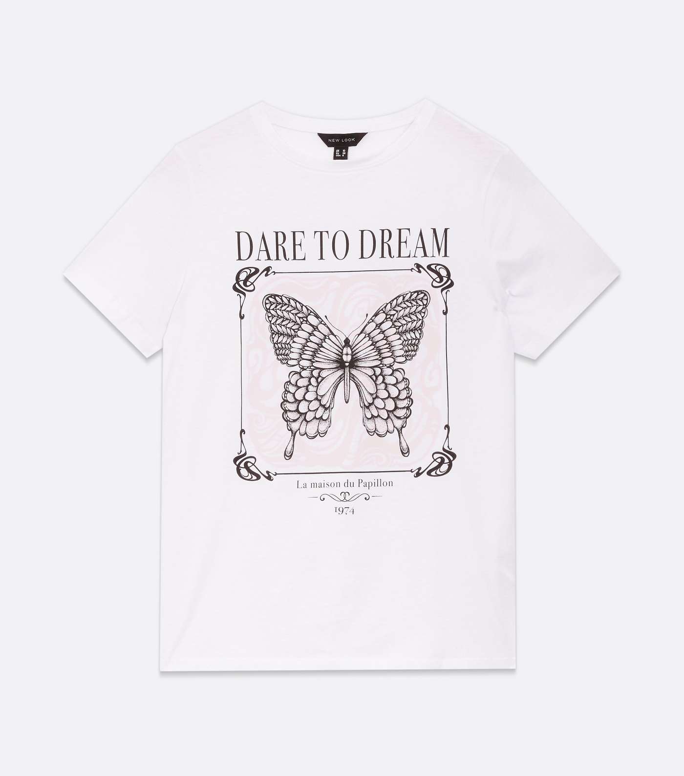 White Butterfly Dare To Dream Logo T-Shirt Image 5