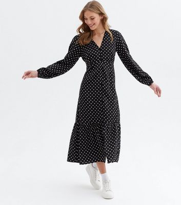 Oasis black hotsell spot dress