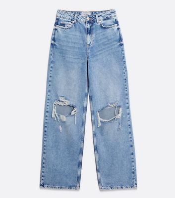 baggy blue ripped jeans