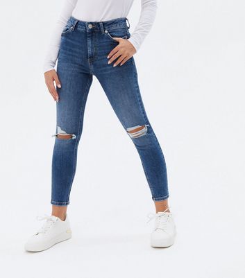 womens petite ripped jeans